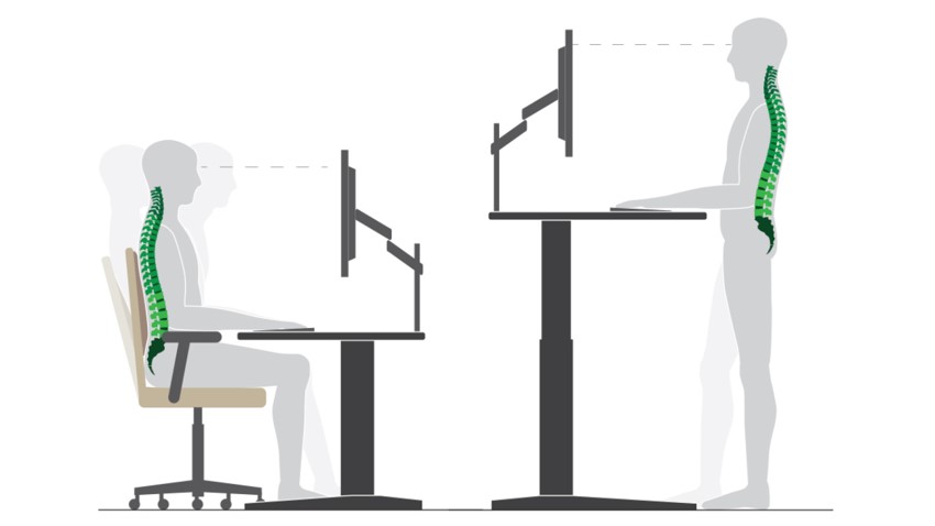 переключение между режимами сидя и стоя