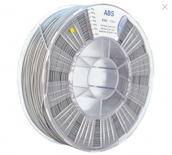 Пластик ABS для 3D-принтера Rec серый матовый 1.75 мм 0.75 кг