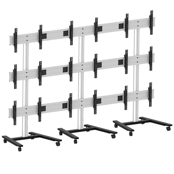 PNM-0900-B / Panorama 900 - Стойка для видеостены 3x3 мобильная 9xДисплеев 30-55" 9x40кг VESA 800x400 макс 3190x2060мм черный