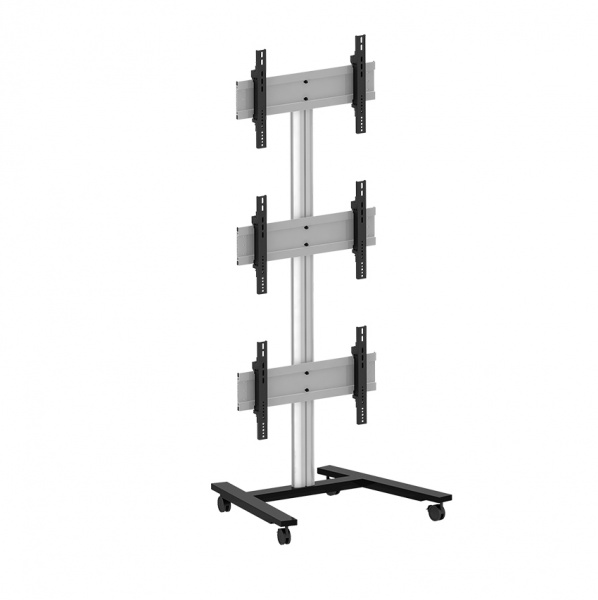 PNM-0300-B / Panorama 300 - Стойка для видеостены 1x3 мобильная 3xДисплеев 30-55" (вертикально) 3x40кг VESA 800x400 макс 2060x940мм черный