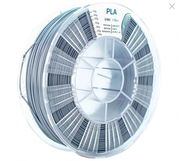 Пластик PLA для 3D-принтера Rec серый матовый 1.75 мм 0.75 кг