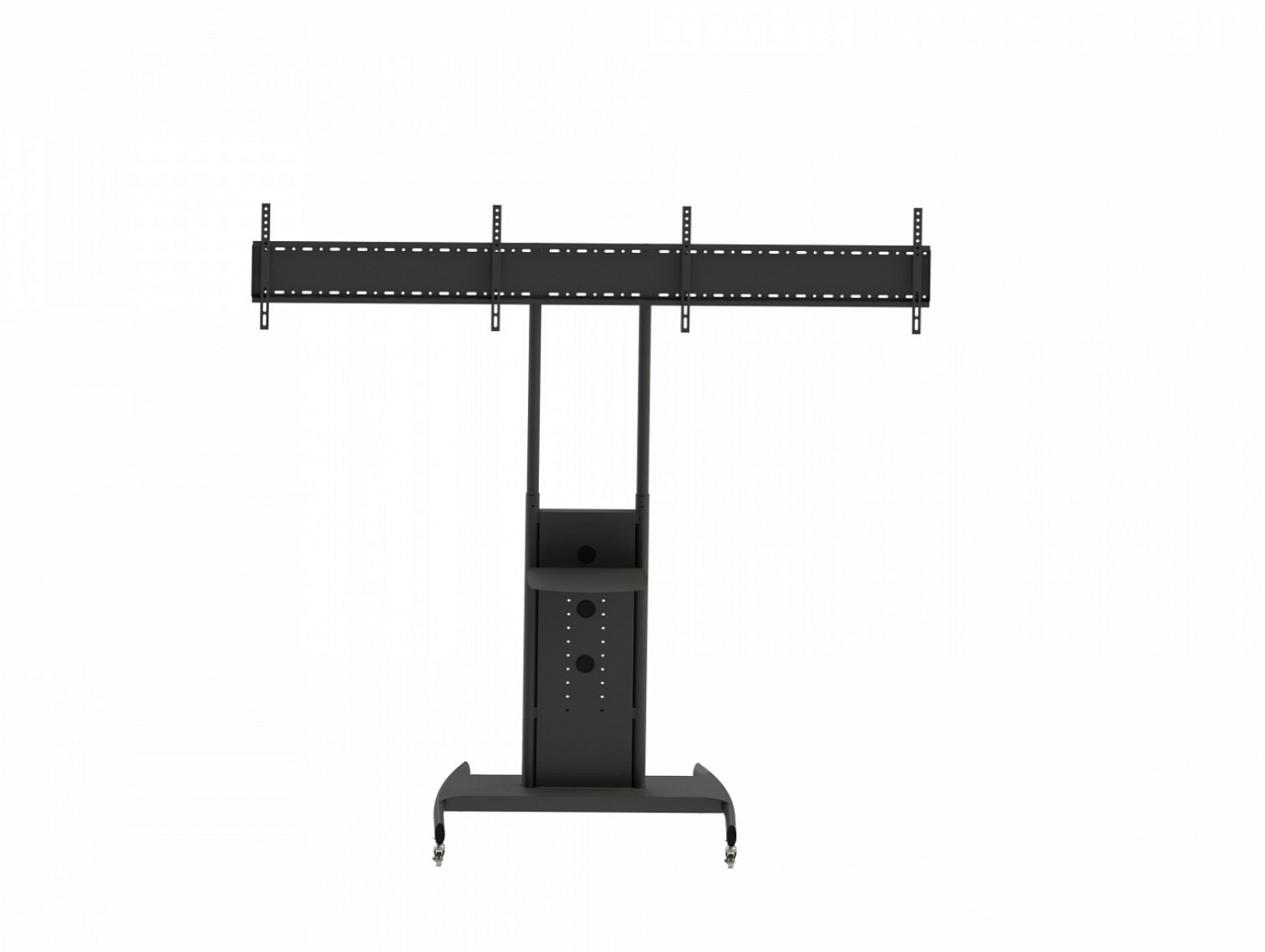 MDS-0200-B / MediaStand 200 - Мобильная стойка для 2xДисплеев 32-60" 2x60кг, полка, VESA 800x400 макс, черный
