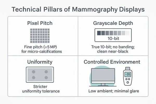 Технические характеристики маммографических мониторов